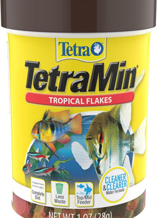 TetraMin Nutritionally Balanced Tropical Flake Food for Tropical Fish, 7.06 oz (pack of 1)