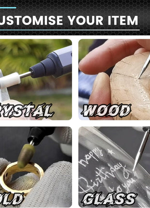 AM ARROWMAX Mini Engraving Pen, Cordless Rotary Tool with 36 Bits, Aluminum Case, Bluetooth, APP, Wireless Magnetic Charge, Engraving Tool for Jewelry, Wood, Glass, Carving (SGS MINI)