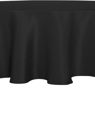 sancua Round Tablecloth   60 Inch   Water Resistant Spill Proof Washable Polyester Table Cloth Decorative Fabric Table Cover for Dining, Buffet Parties and Camping, Black (Fits 20 48 Inch Tables)