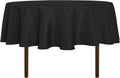 sancua Round Tablecloth   60 Inch   Water Resistant Spill Proof Washable Polyester Table Cloth Decorative Fabric Table Cover for Dining, Buffet Parties and Camping, Black (Fits 20 48 Inch Tables)