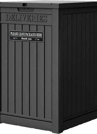 Package Delivery Box for Outside, 48 Gallon Storage with Lockable Secure, Large Resin Outdoor Package Drop Container