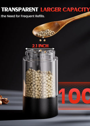 Electric Salt and Pepper Grinder Set Automatic Battery Pepper Mill Shakers Adjustable Coarseness Upgraded Larger Capacity with Led Home and Kitchen Appliances Birthday Gifts for Women Men