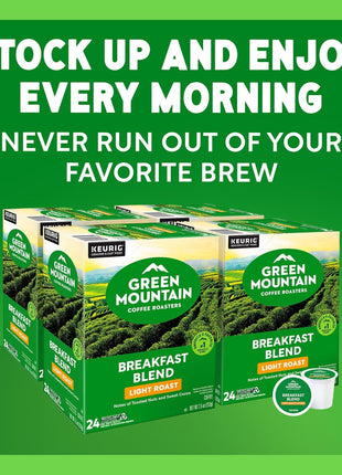 Green Mountain Coffee Roasters Breakfast Blend Single-Serve Keurig K-Cup Pods, Light Roast Coffee, 96 Count