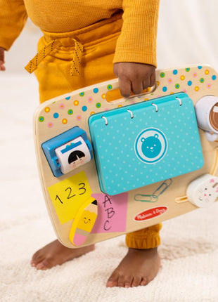 Melissa & Doug Wooden Work & Play Desktop Activity Board Infant and Toddler Sensory Toy - FSC-Certified