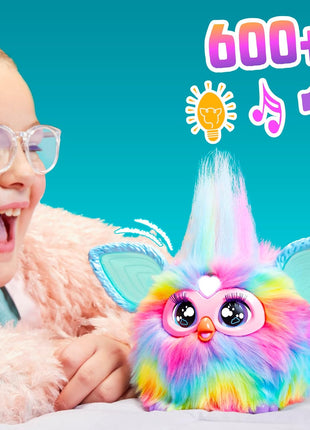 Furby Tie Dye, 15 Fashion Accessories, Interactive Plush Toys for 6 Year Old Girls & Boys & Up, Voice Activated Animatronic