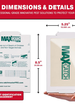 Catchmaster Max Catch Mouse & Insect Glue Trap 36pk, Mouse Traps Indoor for Home, Sticky Pest Control Adhesive Tray for Catching Bugs, Rats & Rodents, Bulk Classic Glue Boards
