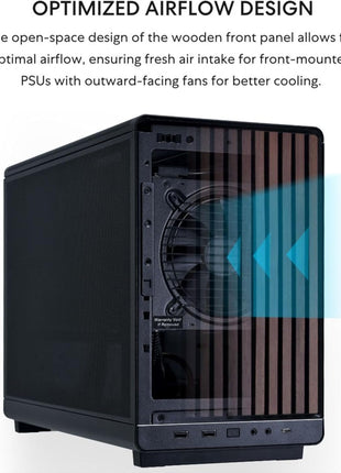 Lian Li A3-mATX-WD-26.3L Micro Form Factor Chassis-No Fans Included-Supports 360mm AIO-Modularity Design-for M-ATX, ITX Motherboard-DAN Cases Collaboration-Wood Front Panel-Black (A3X-WD)