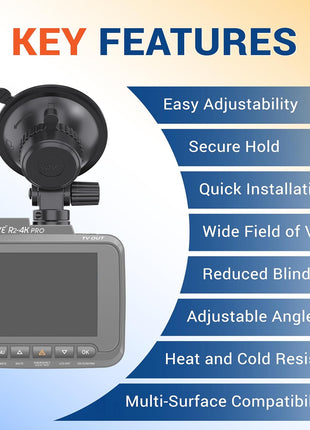ROVE Suction Cup Mount for R2-4K, R2-4K PRO and R2-4K Dual Dash Camera Models