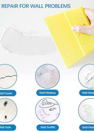 Drywall Repair Kit,Drywall Hole Patch Repair Kit,Wall Spackle Paste 9.8OZ to Fix Wall Surface Holes and Creak Damage with White Wall Repair Putty,Scraper,Sanding Pad Fill Quick and Easy Solution
