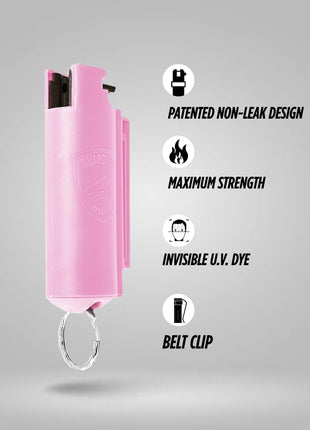 Guard Dog Security Quick Action Pepper Spray Self Defense Keychain, Maximum Strength 1.44 MC, OC Spray, 16-Foot Range, Twist-Lock Safety, Belt Clip for Easy Carry for Women and Men, Made in USA