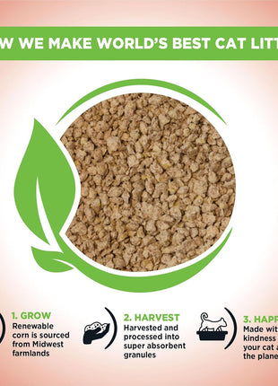 WORLD'S BEST CAT LITTER Multiple Cat Unscented, 15-Pounds - Natural Ingredients, Quick Clumping, Flushable, 99% Dust Free & Made in USA - Long-Lasting Odor Control & Easy Scooping