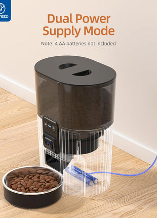 PAPIFEED Automatic Cat Feeder with Camera, 3L Cat Food Dispenser with App, 2.4G WiFi Timed Cat Feeder for Dry Food, 2-Way Audio, Smart Pet Feeder for Small Dog, 10 Meals/Day, 6 Portions/Meal