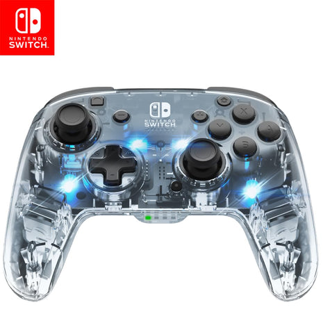 PDP Afterglow Wireless RGB Gaming Controller for Nintendo Switch 2, Lite | Nintendo Switch OLED, 2 Mappable Back Buttons, Rechargeable 40-Hr Battery, LED Lights, Motion Controls, Gamepad, Translucent