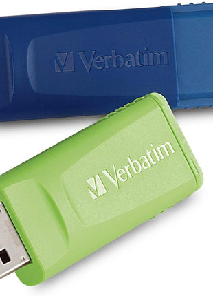 Verbatim 99124 Store 'n'Go USB 2.0 Flash Drive, 32GB, Blue/Green, 2 Pack