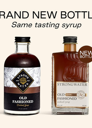 Strongwater Old Fashioned Mix - Makes 32 Cocktails - Handcrafted Old Fashioned Syrup with Bitters, Orange, Cherry, Organic Demerara Sugar - Craft Cocktail Mixer, Just Mix with Bourbon,Whiskey - 1 Pack