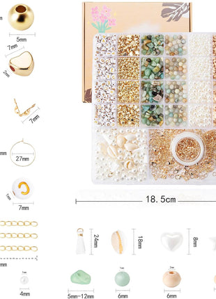 Xylise Jewelry Making Supplies Kit Natural Stone Beads for Irregular Natural Stone with for DIY Craft Bracelet Necklace Earrings for Adults (Amazonian)