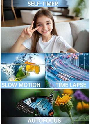 WABL Digital Camera, 4K 64MP UHD Dual Screens Camera, 18X Zoom, Portable Small Point and Shoot Digital Cameras with 64GB TF Card, 2 Rechargeable Batteries for Kids, Teens, Adult, Selfies, Gifts- White