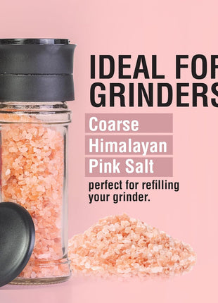 The Spice Lab Pink Himalayan Salt – Coarse Grain, 2.2 lb / 1 Kilo - Himalayan Pink Salt for Grinder Refill – Gourmet Pure Crystal – Kosher & Natural Certified