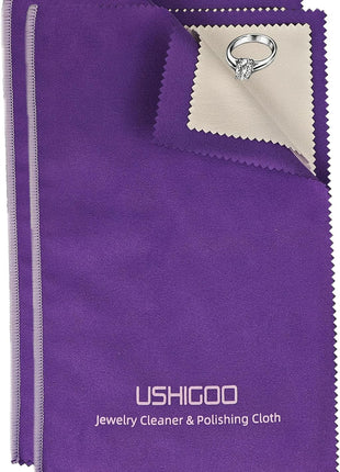 Jewelry Cleaning & Polishing Cloth,2Pcs Sterling Silver Gold Platinum Tarnish Remover,Non-Toxic Eco Friendly,Jewelry Cleaner Cloth for Ring,Earring,Watch and Coins Care