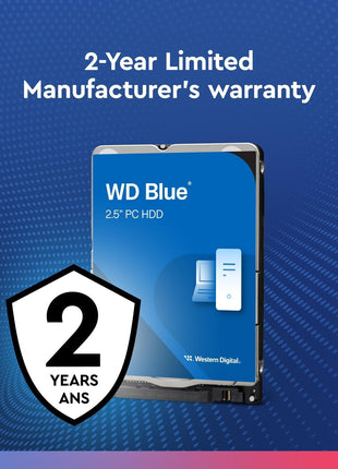 Western Digital 2TB WD Blue Mobile Hard Drive HDD - 5400 RPM, SATA 6 Gb/s, 128 MB Cache, 2.5 inch - WD20SPZX