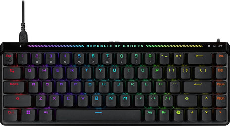 ASUS ROG Falchion Ace HFX Hall Effect Gaming Keyboard 65% TKL, Dual USB-C, Magnetic Switches, Rapid Trigger, Speed Tap, 8000 Hz Polling, Touch Panel, Portable, Protective Cover, PBT Keycaps - Black