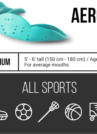 SISU Aero Medium Mouthguard, Snow White - 30% Stronger Protection for Lacrosse, Football, Hockey, Roller Derby, Team Sports - Remoldable Up to 20 Times - Ultra Slim - Works for Braces - Non Toxic