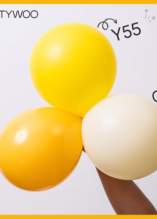 PartyWoo Mustard Yellow Balloons 100pcs Different Sizes of 18 12 10 5 Inch Yellow Fall Balloon Arch Kit for Birthday Engagement Baby Shower Bee Sunflower Little Cutie Party Decorations Yellow Y10