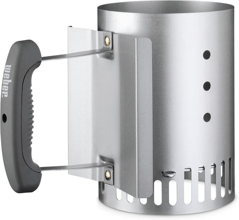Weber Rapidfire Compact Chimney Starter – Charcoal Grill Accessory That Lights Coals in Under 15 Minutes, Ideal for Smaller Grills (Smokey Joe & Jumbo Joe)