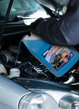 ABRO Windshield Washer Fluid Ready to Use Formula - 1 Gallon, Pre-Mixed, Streak-Free Cleanliness, 2-In-1 Removes Bugs & Tar