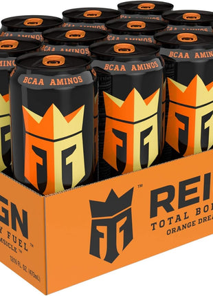 Reign Total Body Fuel, Orange Dreamsicle, Fitness & Performance Drink, 16 Fl Oz (Pack of 12)