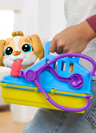 Play-Doh Care 'n Carry Vet Playset for Kids 3 Years and Up with Toy Dog, Storage, 10 Tools, and 5 Modeling Compound Colors, Non-Toxic