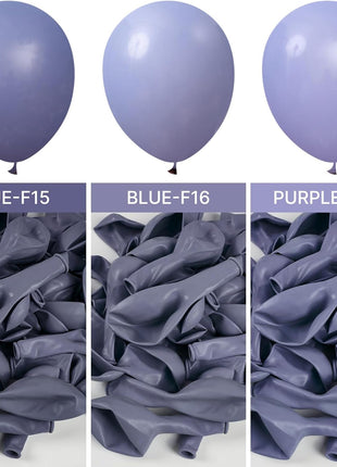 PartyWoo Dusty Blue Balloons, 120 pcs Boho Blue Balloons Different Sizes Pack of 18 Inch 12 Inch 10 Inch 5 Inch Slate for Balloon Garland or Balloon Arch as Party Decorations, Blue F16