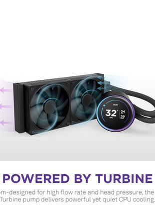 NZXT Kraken Elite 240 2024 - AIO CPU Liquid Cooler - 240mm Radiator - 2 x F120P Fans - Customizable 2.72 inch IPS LCD - NZXT Turbine Pump - AMD® AM5, AM4 - Intel® LGA 1851/1700, 1200/115X - Black