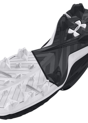 Under Armour Boys' Leadoff Mid RM JR 3.0 Baseball Cleats, (001) Black/Black/White, 1, US