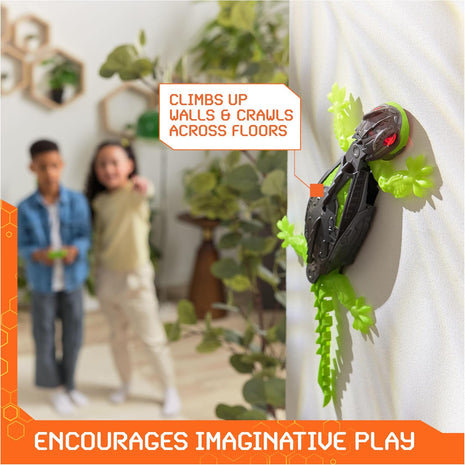 HEX BOTS Wall Crawler Gecko Rechargeable Remote Control Toy | Lizard RC Toy, Wall Climbing Technology, Realistic Limbs, Easy to Use Remote, Prank Toys & Gifts for Kids Ages 4+