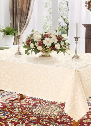 Smiry Rectangle Table Cloth, Waterproof Heavy Duty Vinyl Tablecloths, Wipeable Washable Table Cover for Kitchen and Dining Room (Beige, 60 inch x 84 inch)