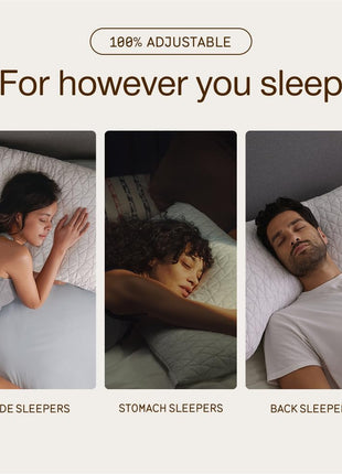 Coop Home Goods Original Adjustable Pillow, Queen Size Bed Pillows for Sleeping, Cross Cut Memory Foam Pillows - Medium Firm Back, Stomach and Side Sleeper Pillow, CertiPUR-US/GREENGUARD Gold