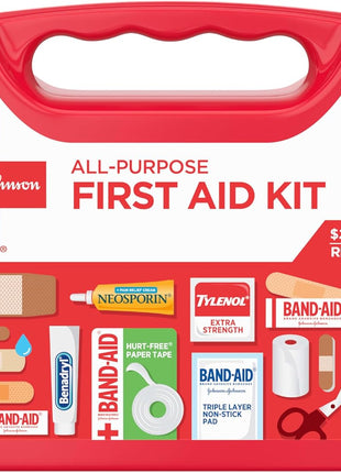 BAND AID Brand Travel Ready Portable Emergency First Aid Kit for Minor Wound Care, Perfect for Home, Car, Travel, Camping Essentials & Outdoor Emergency Kit, 80 Pieces
