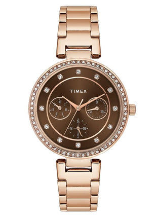 TIMEX Brown Round Dial Analog Women's Watch - TWEL18721