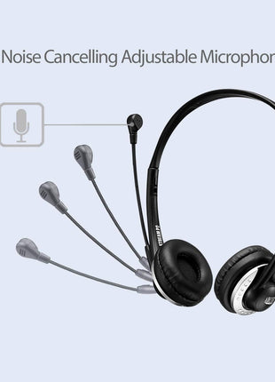 Adesso Xtream P2 USB Stereo Headphone with Adjustable Noise Canceling Microphone,Black