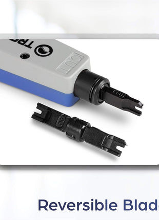 TRENDnet Punch Down Tool With 110 And Krone Blade, Insert & Cut Terminations In One Operation, Precision Blades Are Interchangeable & Reversible, Network Punch Tool, Grey, TC-PDT