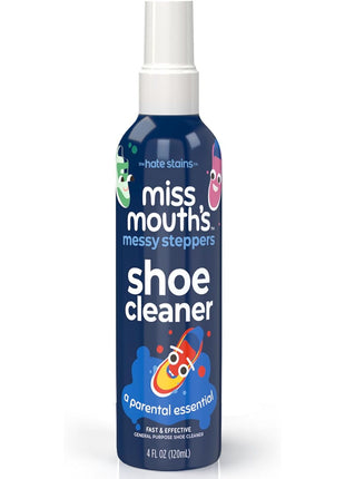 Miss Mouth's Messy Steppers Shoe Cleaner - 4oz Spray Ready To Use Sneaker Cleaner for Rubber, Canvas, Leather to Remove Dirt, Grass, Scuffs from makers of Miss Mouth's Messy Eater Stain Treater