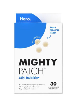 Hero Cosmetics Mighty Patch Mini Invisible+ Acne Pimple Patches, 30 Ct | X-Small 10mm, Daytime Hydrocolloid Acne Patches, for Covering Zits & Blemishes, Blends Into Skin & Barely There