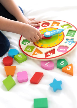 Melissa & Doug Shape Sorting Clock - Wooden Educational Toy