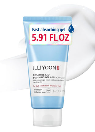 Illiyoon Ceramide Ato Soothing Gel - Vegan Facial Moisturizer for All Skin types, 5.9 Fl Oz (175ml)