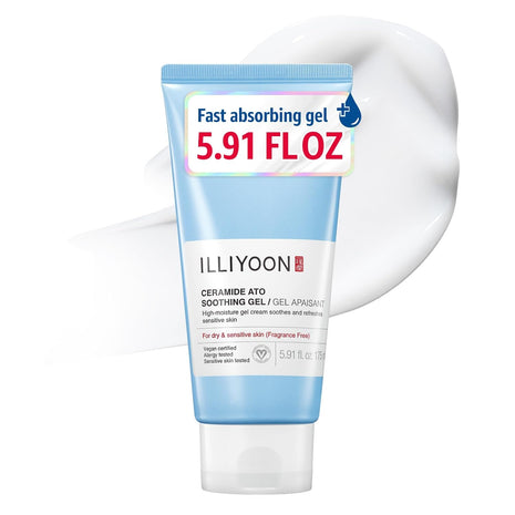 Illiyoon Ceramide Ato Soothing Gel - Vegan Facial Moisturizer for All Skin types, 5.9 Fl Oz (175ml)