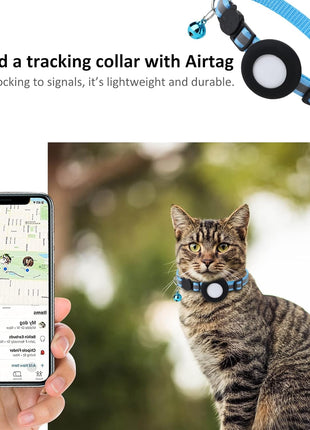 SimpleThings Air-tag Cat Collar Holder, Pet Silicone Protective Case for Air-tag, 2Pack Waterproof Case Cover for Apple Air-tag Cat Dog Pet Collar Within 3/8 inch