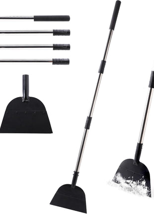 Yocada Snow Shovel ice Scraper Tool 66.3 inch Tall Long Handle Heavy Duty Snow Ice Remover Scraper Weed Removal Tool for Driveway Walkway Road Outdoor Garden Lawn