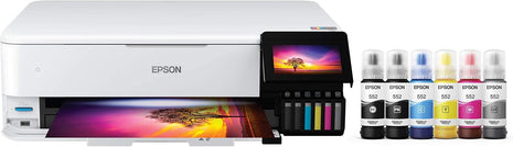Epson EcoTank Photo ET-8550 Wireless Wide-Format All-in-One Tank Printer | Cartridge-free 6-color wide-format photo print, scan, copy; up to 16 ppm, 13 x 19 in.; ideal for creators and home studios