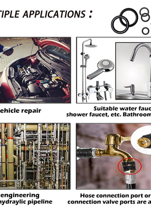32 Size 1540 Pcs O Rings Assortment Kit Metric Nitrile Rubber Oring Set with 4 Pick for Automotive Faucet Pressure Washer Plumbing Air or Gas Repair OD 4mm-50mm